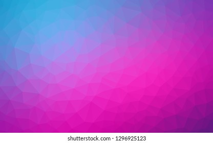 Light Pink, Blue vector shining triangular backdrop. A sample with polygonal shapes. Completely new template for your banner.