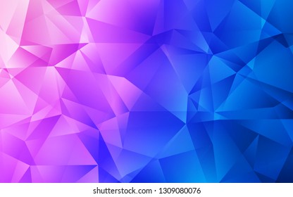 Light Pink, Blue vector shining triangular layout. Colorful illustration in polygonal style with gradient. Brand new style for your business design.