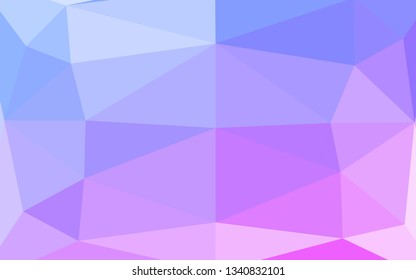 Light Pink, Blue vector shining triangular background. Shining illustration, which consist of triangles. The best triangular design for your business.