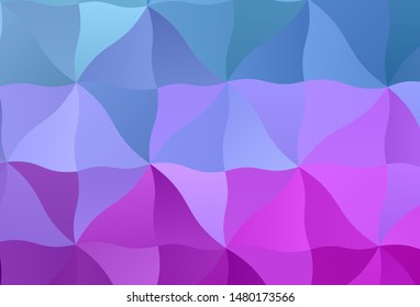 Light Pink, Blue vector shining triangular background. Creative illustration in halftone style with triangles. Completely new template for your banner.