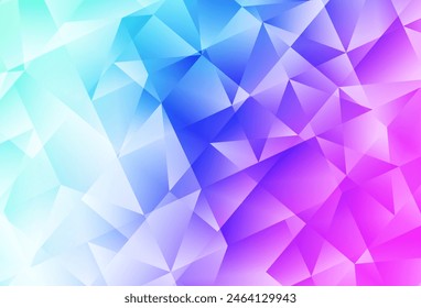 Rosa claro, Vector azul brillante fondo triangular. Muestra con Formas poligonales. Plantilla completamente nueva para tu Anuncio.