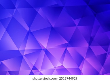 Cor-de-rosa claro, vetor azul com fundo triangular brilhante. Ilustração geométrica em estilo Origami com gradiente.  Padrão triangular para o seu design.