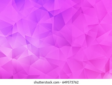Light Pink, Blue vector shining triangular pattern. Triangular geometric sample with gradient.  The polygonal design can be used for your web site.