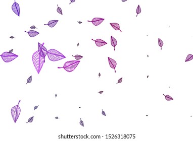 Light Pink, Blue vector sketch cover. Doodle illustration of leaves in Origami style with gradient. New template for your brand book.