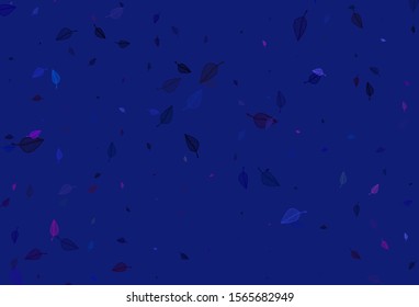 Light Pink, Blue vector sketch pattern. Smart decorative design in natural style with leaves. The best blurred design for your business.