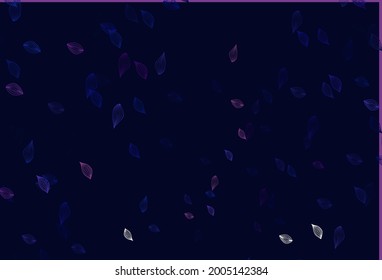 Fondo de dibujo vectorial azul rosa claro. Ilustración abstracta brillante con hojas. Patrón para jefes de sitios web y diseños.