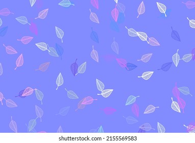 Light Pink, Blue vector sketch background. Sketchy doodles with colorful gradient leaves. Hand painted design for web, leaflet, textile.