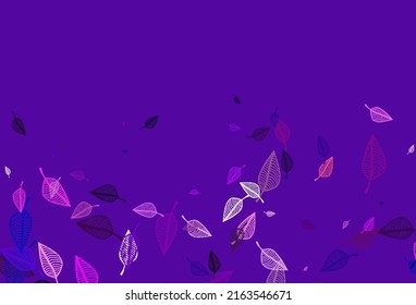 Plantilla de esbozo vectorial azul rosa claro. Ilustración decorativa con hojas coloridas abstractas. Patrón para el libro de marcas.