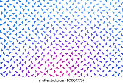 Light Pink, Blue vector of small triangles on white background. Illustration of abstract texture of triangles. Pattern design for banner, poster, cover.
