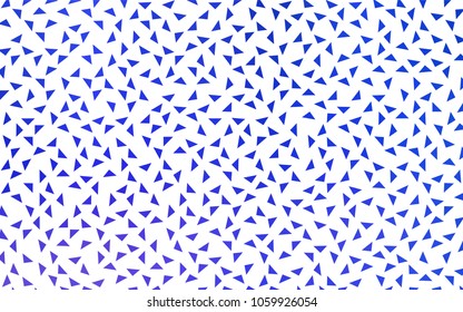 Light Pink, Blue vector of small triangles on white background. Illustration of abstract texture of triangles. Pattern design for banner, poster, cover.