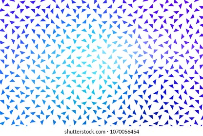 Light Pink, Blue vector of small triangles on white background. Illustration of abstract texture of triangles. Pattern design for banner, poster, cover.