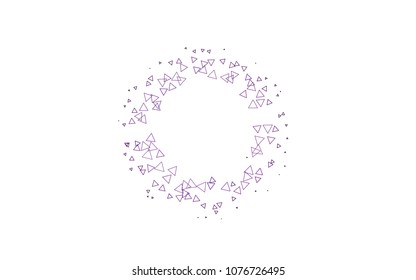 Light Pink, Blue vector of small triangles on white background. Illustration of abstract texture of triangles. Pattern design for banner, poster, cover.