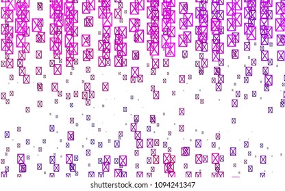 Light Pink, Blue vector of small triangles on white background. Illustration of abstract texture of triangles. Pattern design for banner, poster, cover.