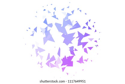 Light Pink, Blue vector of small triangles on white background. Illustration of abstract texture of triangles. Pattern design for banner, poster, cover.