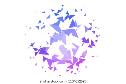 Light Pink, Blue vector of small triangles on white background. Illustration of abstract texture of triangles. Pattern design for banner, poster, cover.