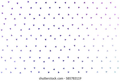 Light Pink, Blue vector of small triangles on white background. Illustration of abstract texture of triangles. Pattern design for banner, poster, cover.