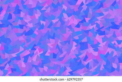 Light Pink, Blue vector of small triangles on white background. Illustration of abstract texture of triangles. Pattern design for banner, poster, cover.