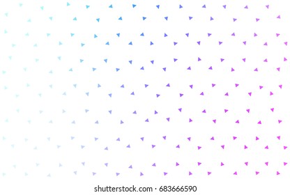 Light Pink, Blue vector of small triangles on white background. Illustration of abstract texture of triangles. Pattern design for banner, poster, cover.
