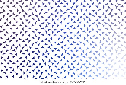 Light Pink, Blue vector of small triangles on white background. Illustration of abstract texture of triangles. Pattern design for banner, poster, cover.