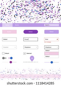 Light Pink, Blue vector style guide with circles. Decorative ui kit design in abstract style with colorful dots. This sample is for your landing page.