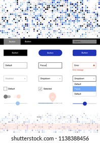 Light Pink, Blue vector style guide with circles. Modern Style guide with colorful gradient circles in its header. This sample is for your landing page.