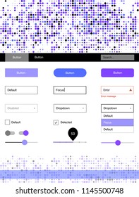 Light Pink, Blue vector style guide with circles. Colorful ui/ux kit with header consisted of spheres. This sample is for your landing page.