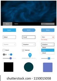 Light Pink, Blue vector style guide with sky stars. Decorative ui kit design in abstract style with colorful sky. Beautiful layout for websites, landing pages.