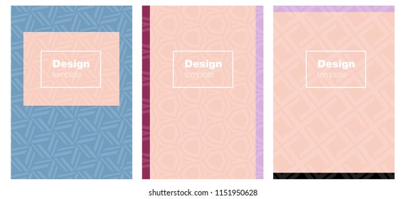 Light Pink, Blue vector style guide for notepads. Beautiful colorful sample in abstract style. Pattern for business books, journals.