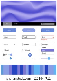 Light Pink, Blue vector style guide with bent lines. Creative illustration in halftone marble style with gradient. Beautiful layout for websites, landing pages.