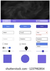 Light Pink, Blue vector style guide with sky stars. Decorative ui kit design in abstract style with colorful sky. Modern template for your landing page.