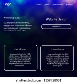 Light Pink, Blue vector style guide with sky stars. Simple Material Design Kit with colorful clouds in header. Beautiful layout for websites, landing pages.
