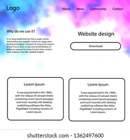 Light Pink, Blue vector style guide with sky stars. Colorful ui/ux kit with header consisted of clouds & stars. This template you can use for websites.