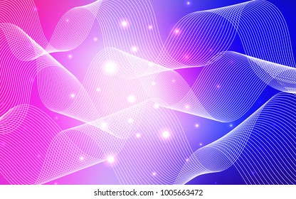 Light Pink, Blue vector template with carnival confetti. Decorative shining illustration with ribbons on abstract template. The template can be used as a background for postcards.