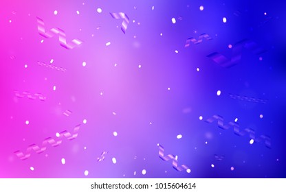 Light Pink, Blue vector template with carnival confetti. Blurred decorative design in anniversary style with confetti. New design for ad, poster, banner of your Party.