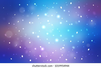 Light Pink, Blue vector template with ice snowflakes. Glitter abstract illustration with crystals of ice. The pattern can be used for year new  websites.