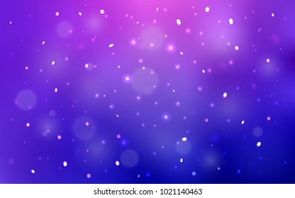 Light Pink, Blue vector template with ice snowflakes. Shining colored illustration with snow in christmas style. The template can be used as a new year background.