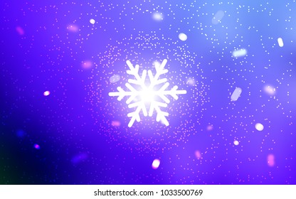 Light Pink, Blue vector template with ice snowflakes. Modern geometrical abstract illustration with crystals of ice. New year design for your ad, poster, banner.