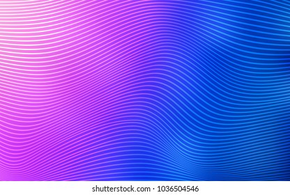 Light Pink, Blue vector template with bent ribbons. Colorful abstract illustration with gradient lines. A completely new template for your business design.