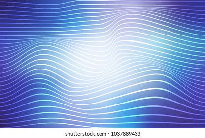 Light Pink, Blue vector template with curved ribbons. Colorful abstract illustration with gradient lines. The template for background of cell phones.