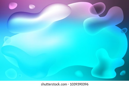 Light Pink, Blue vector template with lines, ovals. An elegant bright illustration with gradient. Memphis design for your web site.