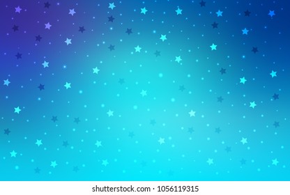 Light Pink, Blue vector template with sky stars. Decorative shining illustration with stars on abstract template. Best design for your ad, poster, banner.