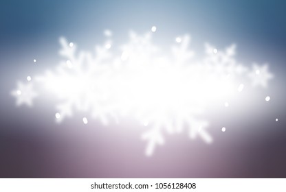 Light Pink, Blue vector template with ice snowflakes. Modern geometrical abstract illustration with crystals of ice. The pattern can be used for new year ad, booklets.