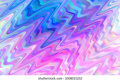 Light Pink, Blue vector template with bent ribbons. Creative geometric illustration in marble style with gradient. Textured wave pattern for backgrounds.