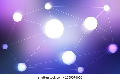 Light Pink, Blue vector template with circles, triangles. Glitter abstract illustration with connection of triangle structure. Pattern can be used for ads, leaflets.