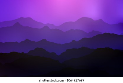 Light Pink, Blue vector template with bent lines. Shining crooked illustration in mountain style. Mountain style for your business design.