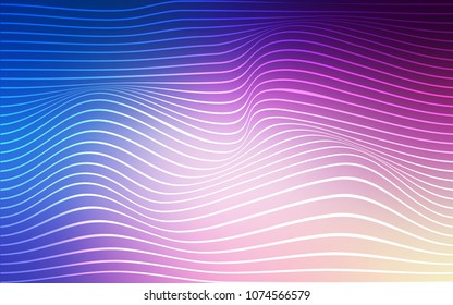 Light Pink, Blue vector template with bent ribbons. Shining illustration, which consist of blurred lines. The elegant pattern of a brand book.