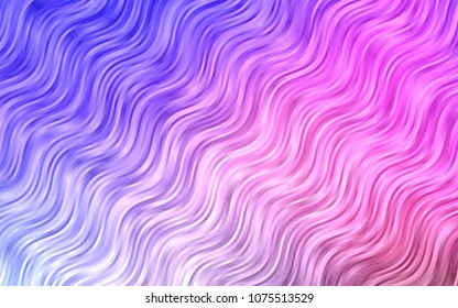 Light Pink, Blue vector template with bent lines. A vague circumflex abstract illustration with gradient. A completely new marble design for your business.