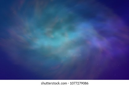 Light Pink, Blue vector template with space stars. Glitter abstract illustration with colorful cosmic stars. Best design for your ad, poster, banner.