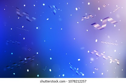 Light Pink, Blue vector template with carnival confetti. Glitter abstract illustration with colorful confetti, ribbons. New design for ad, poster, banner of your Party.