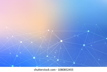 Light Pink, Blue vector template with circles, triangles. Glitter abstract illustration with connection of triangle structure. Pattern can be used as texture of wallpapers.